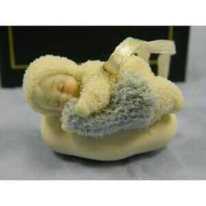 Dept 56 Snowbabies Blank Bitty Baby Boy Ornament Blue  New Born  #56-69745